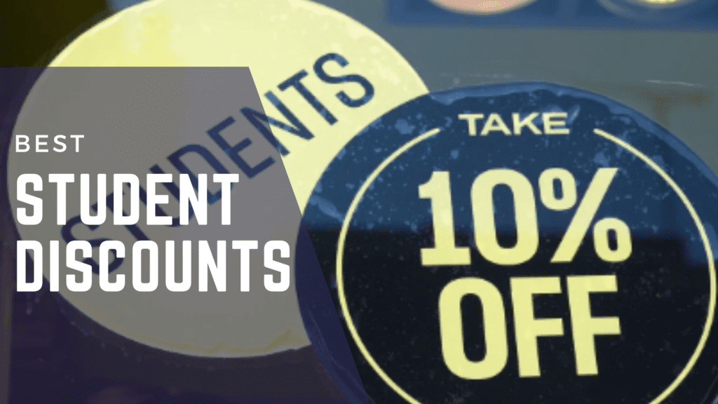 Image of shop window with student discounts in