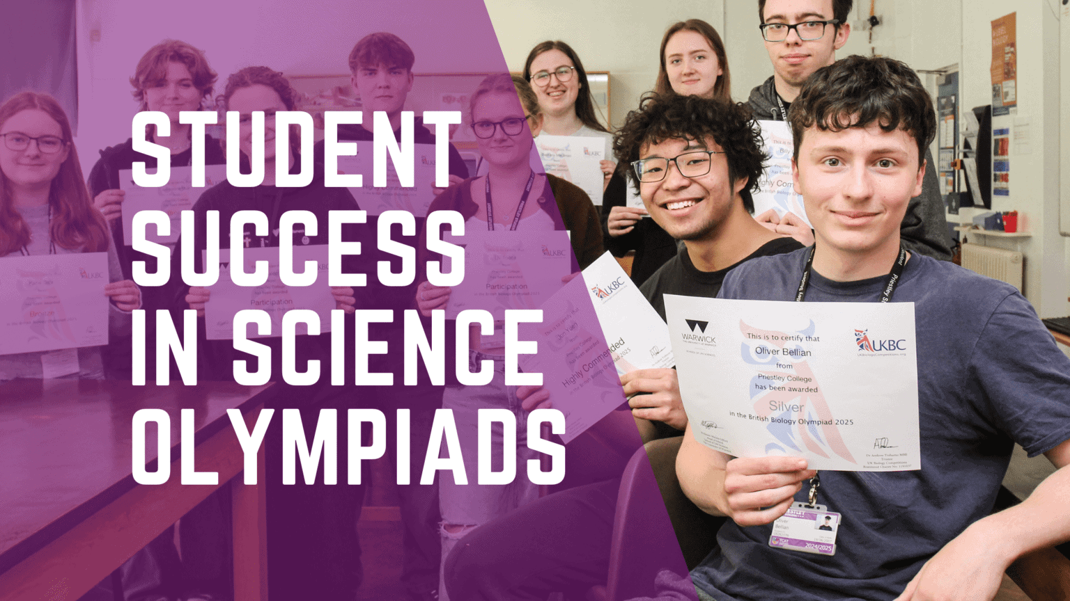Student success in science olympiad - Priestley College